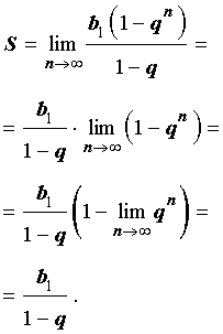 предел числовой последовательности вывод формулы суммы членов бесконечно убывающей геометрической прогрессии
