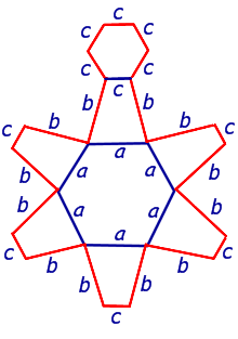 развертка поверхности правильная шестиугольная усеченная пирамида