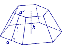 объем правильной усеченной пирамиды площадь боковой поверхности правильной усеченной пирамиды площадь полной поверхности правильной усеченной пирамиды