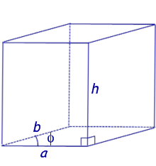 объем прямого параллелепипеда площадь боковой поверхности прямого параллелепипеда площадь полной поверхности прямого параллелепипеда